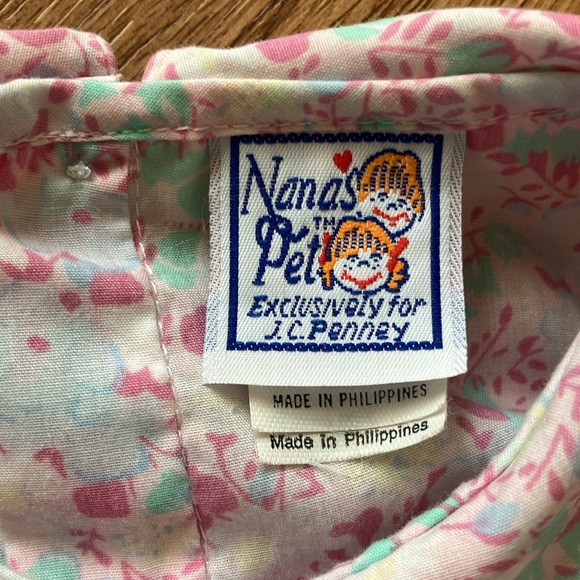 VTG 70s Nana's Pet for JC Penney Pink Floral Mini Dress with Pinafore, 4T - Picture 3 of 11